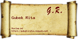Gubek Rita névjegykártya
