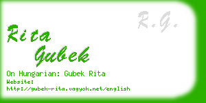 rita gubek business card